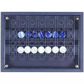 Эксклюзивная настольная игра "Четыре в ряд" из кожи Buffalo, синий